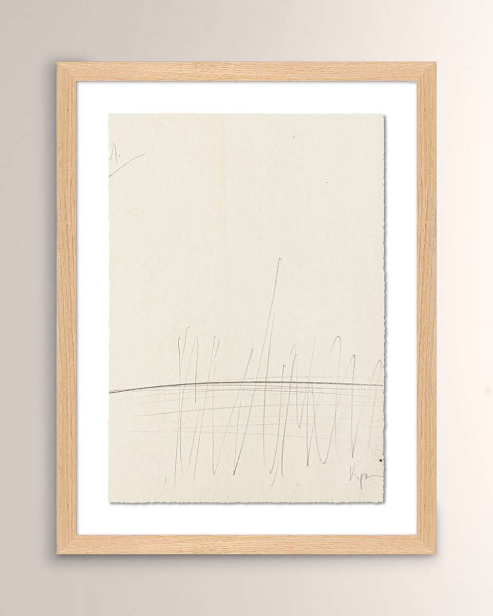"M Line Drawing" Framed Giclee by Karen Covey
